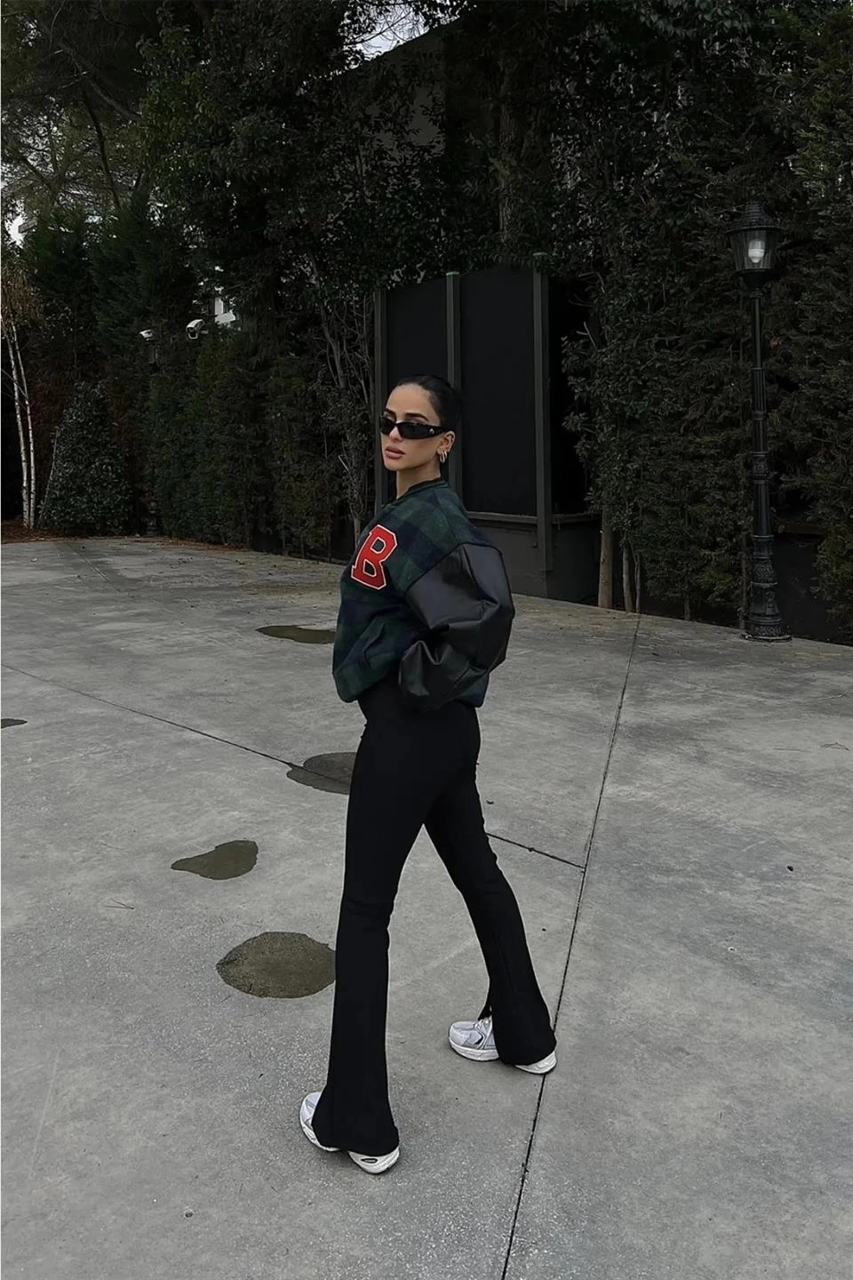 ASSEMA Kadın Pötikare Desen Nakışlı Kolej Ceket - Haki