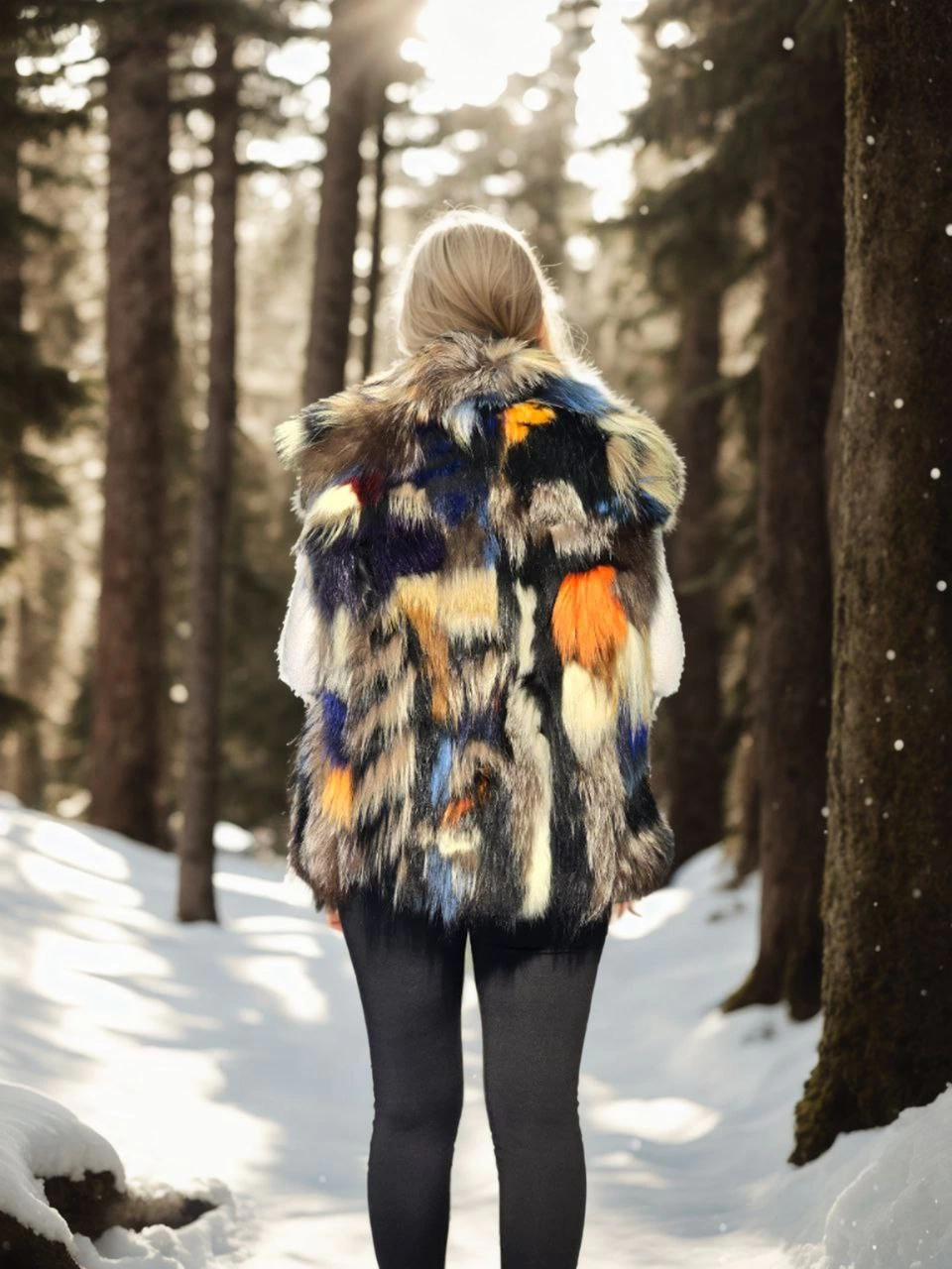 ASSEMA Kadın Premium Doğal Kürk Kolsuz Deri Ceket - Siyah