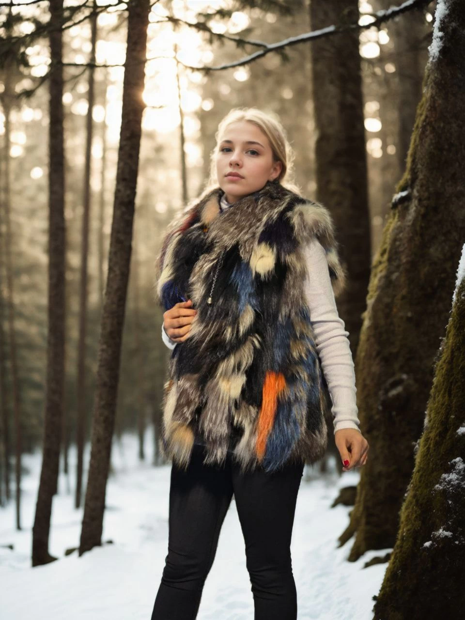 ASSEMA Kadın Premium Doğal Kürk Kolsuz Deri Ceket - Siyah