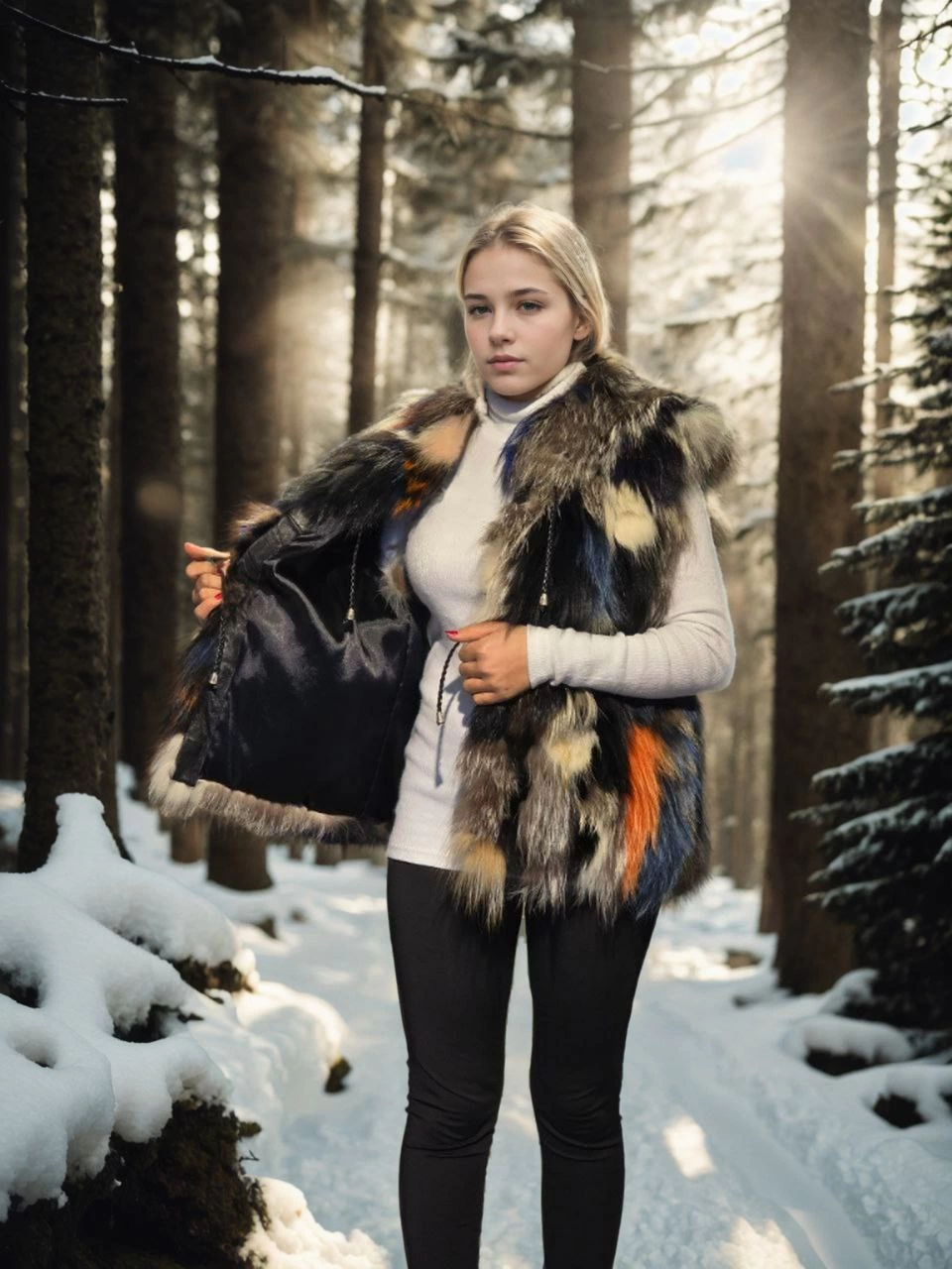 ASSEMA Kadın Premium Doğal Kürk Kolsuz Deri Ceket - Siyah