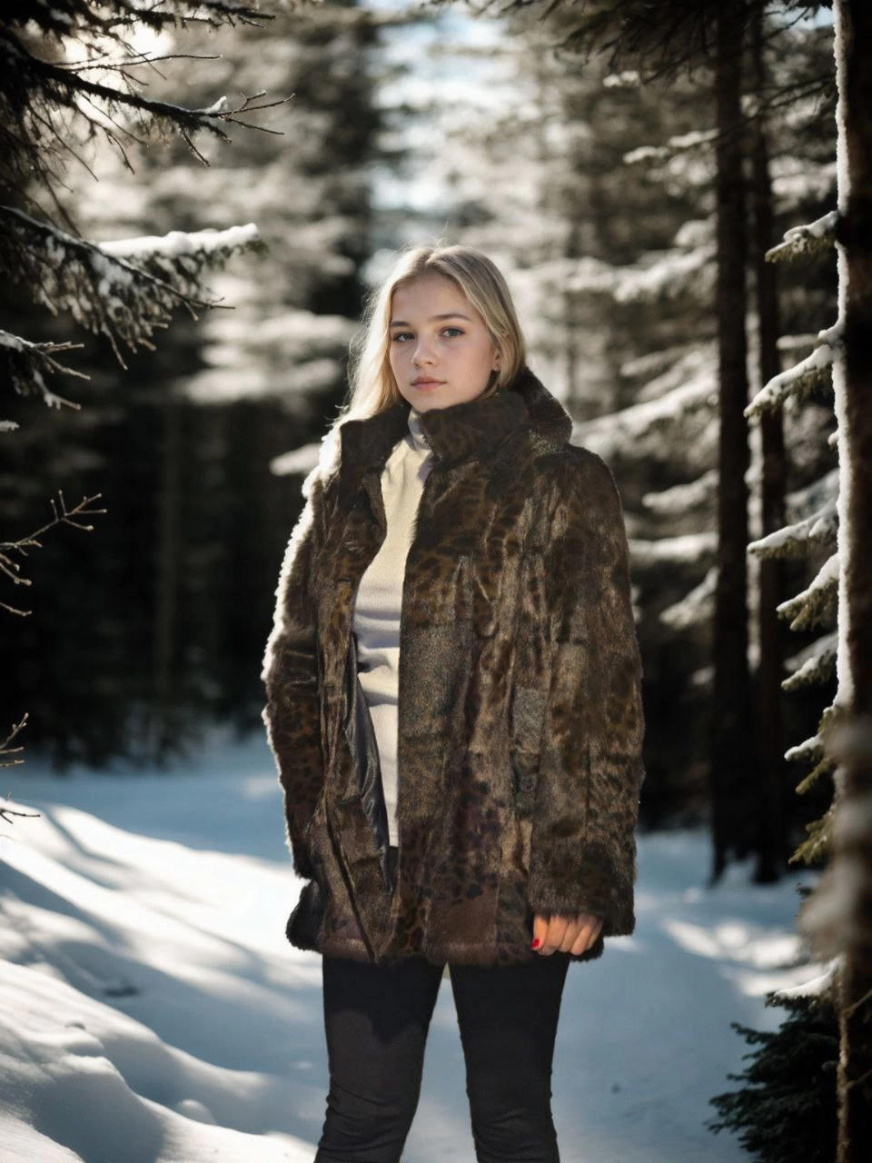 ASSEMA Kadın Premium Doğal Kürk Deri Ceket - Leopar