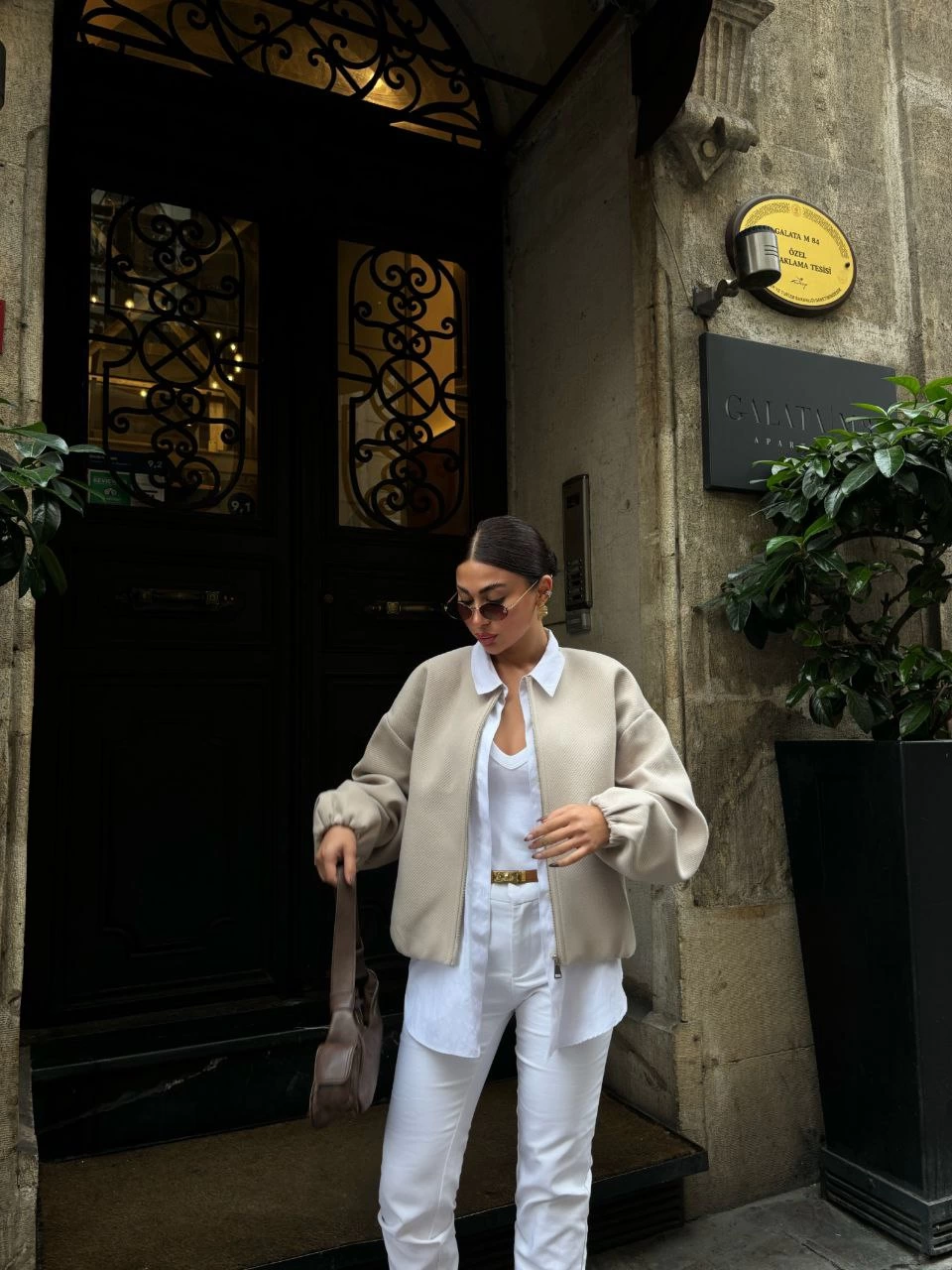 ASSEMA Kadın Kaşe Kaşmir Fermuarlı CEKET - Bej