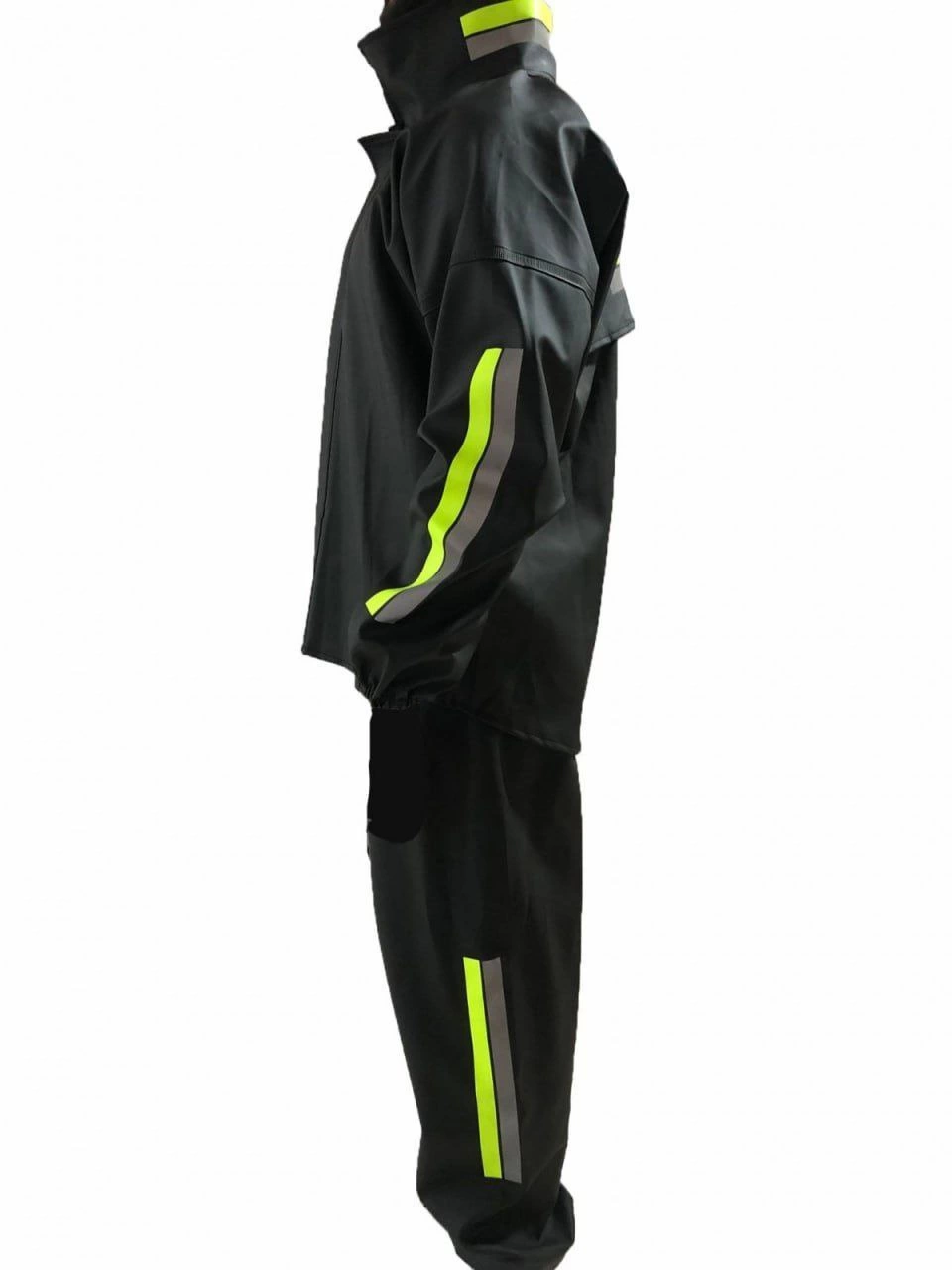 ASSEMA Erkek Motorcu Kurye Su Geçirmez Yağmurluk Takım - Siyah