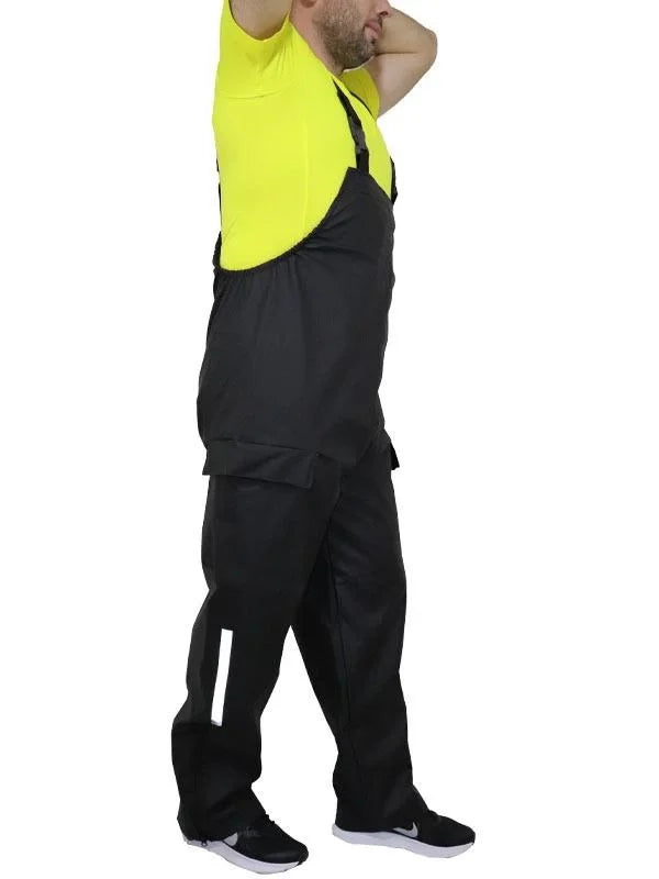 ASSEMA Erkek Yağmurluk Takım (Bahçıvan Tipi Askılı Pantolon ve Mont) - Siyah