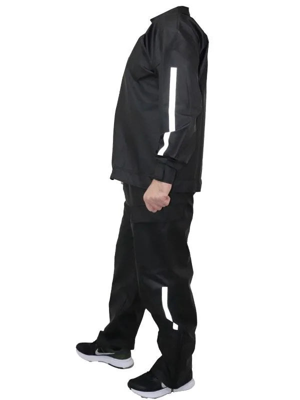ASSEMA Erkek Yağmurluk Takım (Bahçıvan Tipi Askılı Pantolon ve Mont) - Siyah