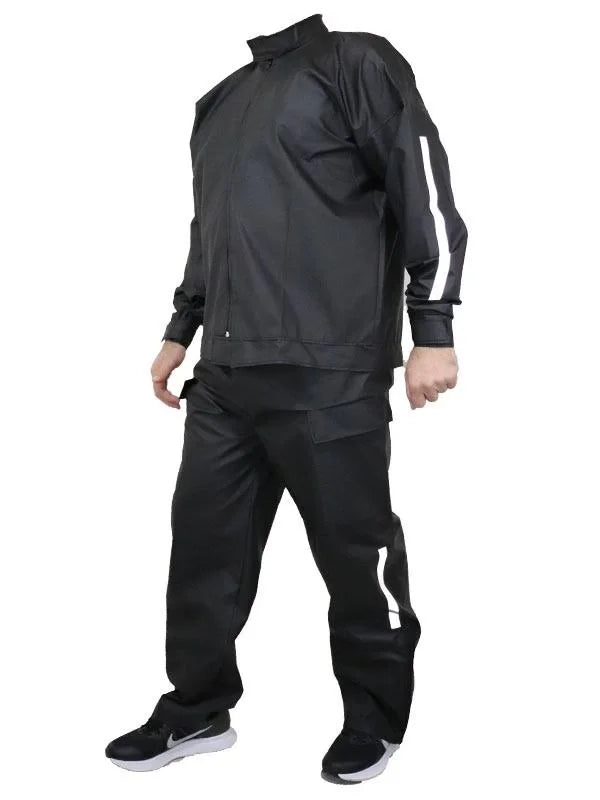 ASSEMA Erkek Yağmurluk Takım (Bahçıvan Tipi Askılı Pantolon ve Mont) - Siyah