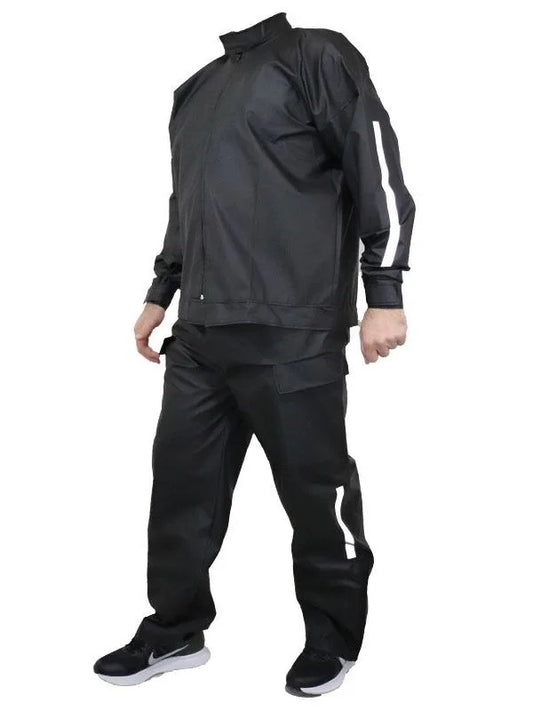 ASSEMA Erkek Yağmurluk Takım (Bahçıvan Tipi Askılı Pantolon ve Mont) - Siyah